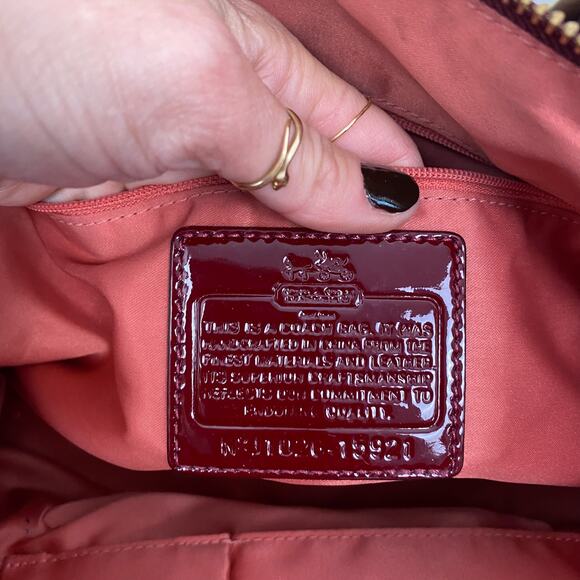 Coach Madison Patent Leather Sophia Satchel in Crimson - Picture 9 of 10